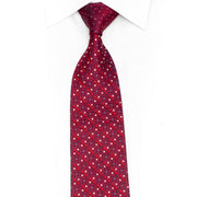 San-Dee Rhinestone Silk Necktie – Red Geometric Crystal AB