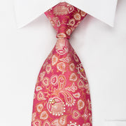 Maestro Silk Rhinestone Necktie Anthemion On Pink With