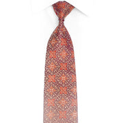 Gold Cartouche On Purple Rhinestone Silk Necktie With Gold