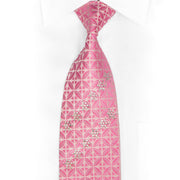 Interlocking Trellis Geometric Circles On Pink Rhinestone