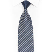 Lalanta Navy Silk Necktie with Rhinestone Embellishment - 1