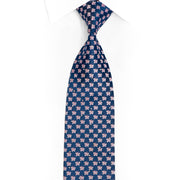 Mauve Butterflies On Blue Rhinestone Silk Necktie