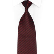 Monotone Striped On Burgundy Mens Silk Tie - 1