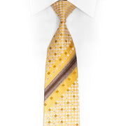 Radiant Elegance Rhinestone Silk Necktie - Yellow Gold