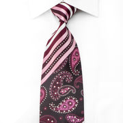Grand Jour Men’s Crystal Rhinestone Silk Necktie Striped