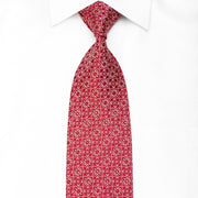 Guy Laroche Men’s Crystal Silk Tie Cartouche On Red With