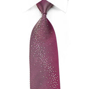 Louis Quatorze Men’s Crystal Rhinestone Silk Necktie Silver