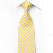 Metro City Men’s Crystal Silk Necktie Yellow Checkered With