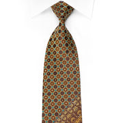Mila Schon Men’s Crystal Rhinestone Silk Necktie Orange