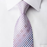 Nicole St Giles Rhinestone Silk Necktie Mauve Silver