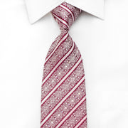 ParkLand Mens Rhinestone Silk Necktie Cartouche Striped On