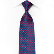 Perry Ellis Men’s Crystal Silk Tie Pink Geometric On Blue