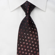Perry Ellis Rhinestone Silk Necktie Golden Filigree On Dark