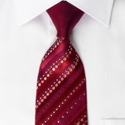 Pierre Cardin Silk Rhinestone Necktie Striped On Purple With