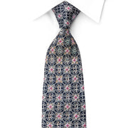 Premierlux Silk Rhinestone Bling Necktie Sparkling Silver