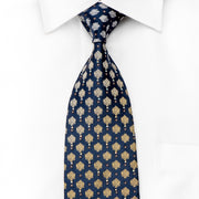 Renoma Mens Crystal Rhinestone Necktie Yellow Cartouche On