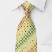 Roberta di Camerino Rhinestone Silk Necktie Green Yellow