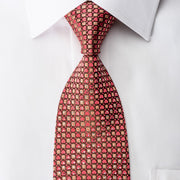 Smalto Rhinestone Necktie Orange Trellis On Brown With
