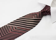 Tino Cosma Rhinestone Necktie Purple Chevron Striped On