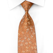Valentino Rich Men’s Rhinestone Silk Tie Filigree On Orange