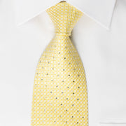 Valentino Rich Silk Rhinestone Necktie Yellow Foulard With