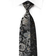 Vito Rufolo Men’s Crystal Rhinestone Silk Necktie Silver