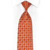 Chains On Orange Rhinestone Silk Tie