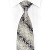 Silver Acanthus On Silver Rhinestone Silk Tie With Sparkles