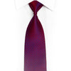Blue Geometric Pattern On Burgundy Men's Silk Necktie