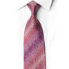 San-Dee DH222 rose pink and mauve damask silk necktie with scattered crystal rhinestones, knotted against a white shirt.