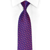 Red Geometric On Blue Rhinestone Silk Tie With Sparkles