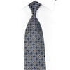 Silver Trellis On Dark Blue Rhinestone Necktie With Gold Sparkles
