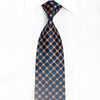 Gold Floral Trellis On Blue Rhinestone Silk Tie With Sparkles