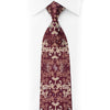 Burgundy Filigree Crystal-Studded Silk Necktie