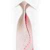Pink Waves On Pink Rhinestone Silk Necktie With Silver Sparkles