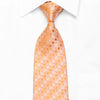 Pfirsich-orangefarbene Foulard-Herren-Seidenkrawatte mit silbernen lila Glitzern
