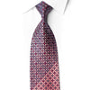 San-Dee silk tie with rose geometric petals, crystal rhinestones and silver sparkles on a dark plum background.