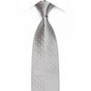Rhinestone Crystal Silk Necktie – Silver with Clear Crystals