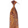 Gold Burgundy Paisley On Navy Rhinestone Silk Necktie With Sparkles