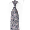 Silver Medallions Design On Dark Blue Rhinestone Tie With Sparkles