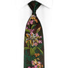 Hand Painted & Woven Mens Floral Rhinestone Silk Tie