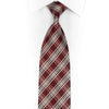 Silver Burgundy Plaid Rhinestone Silk Necktie