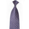 Interlocking Geometric Circles On Navy Blue Rhinestone Silk Necktie