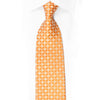 Sunburst Citrus Silk Tie with Golden Rosette Lattice & Crystal Studs