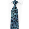 Sparkling Floral On Blue Silk Rhinestone Tie