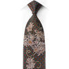 Park Land Silver Floral Rhinestone Silk Necktie — Brown