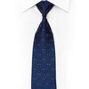 Navy Blue Rhinestone Silk Necktie – Purple & White Crystal Embellished