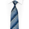 San-Dee Rhinestone Silk Necktie – Navy Blue Geometric