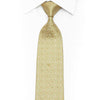 Champagne Yellow Rhinestone Silk Necktie with Crystal Silver Sparkles