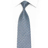 Rhinestone Silk Necktie – Navy & Silver Checkered